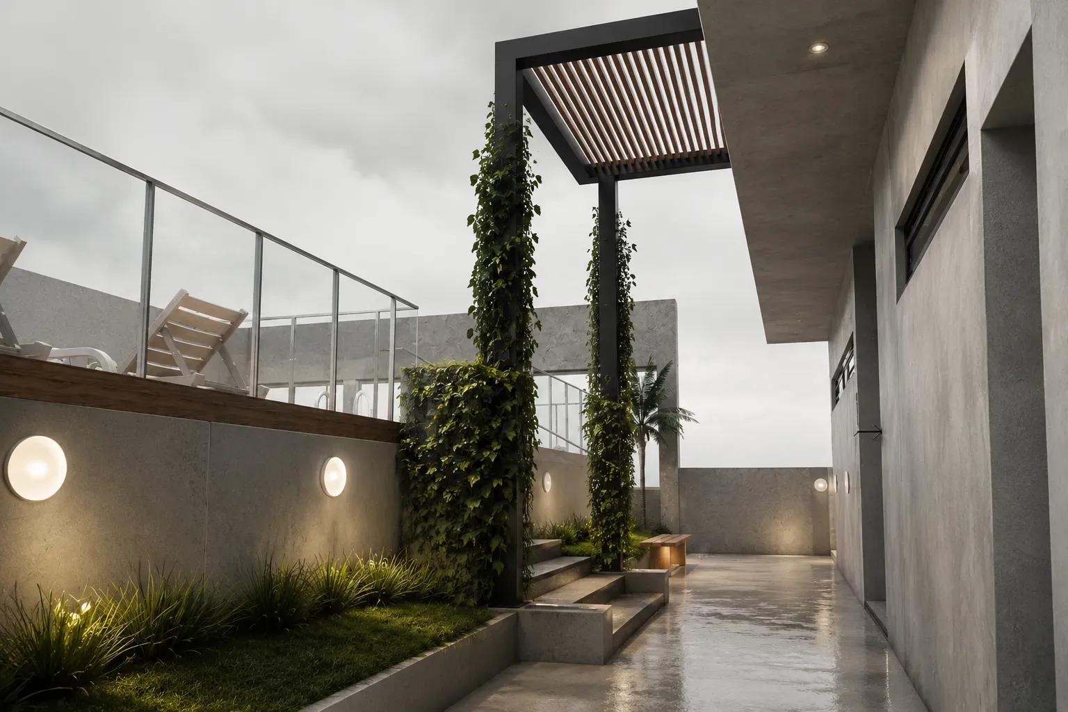 Terraza exterior de las áreas sociales de Community Alto Norte.